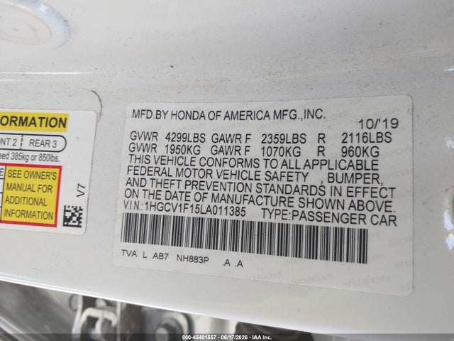 2020 Honda ACCORD LX photo 9