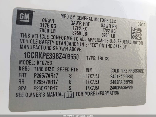 2011 Chevrolet SILVERADO 1500 WORK TRUCK 照片 9