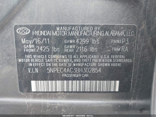 صورة 9 لـ 2011 Hyundai SONATA LIMITED