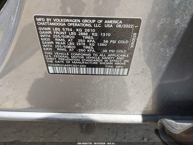 2023 VOLKSWAGEN ATLAS 3.6L V6 SE W/TECHNOLOGY 9