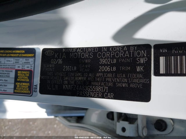 2016 KIA FORTE EX photo 9