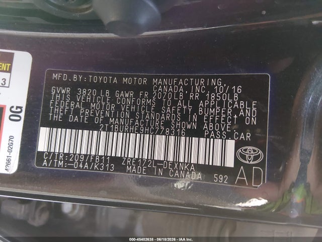 صورة 9 لـ 2017 Toyota COROLLA LE