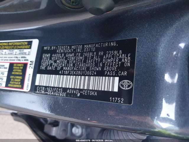 2011 Toyota CAMRY SE 照片 9