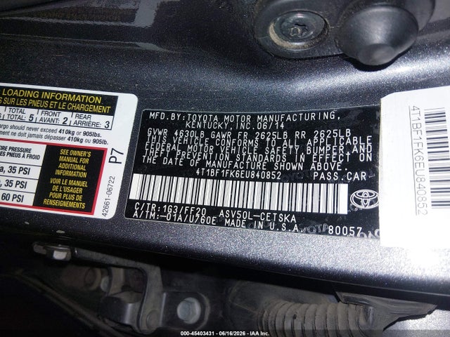 2014 Toyota CAMRY SE — фото 9