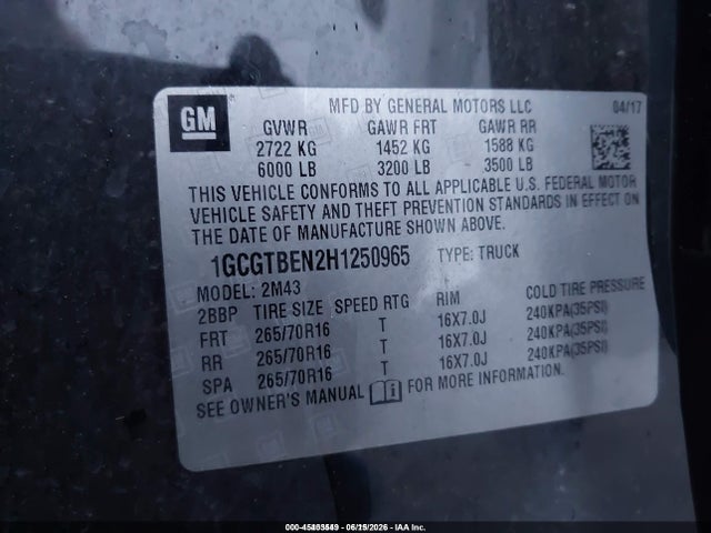2017 Chevrolet COLORADO WT 照片 9
