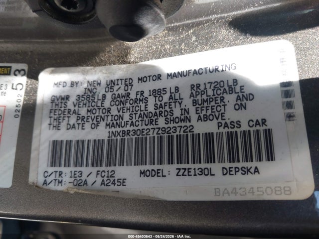 2007 Toyota COROLLA S 照片 9