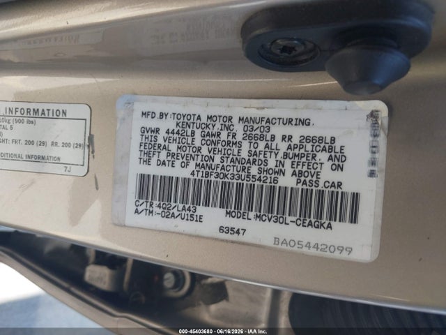 صورة 9 لـ 2003 Toyota CAMRY XLE V6