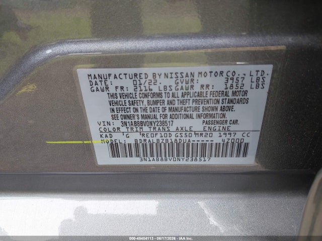 2022 Nissan SENTRA S XTRONIC CVT — фото 9
