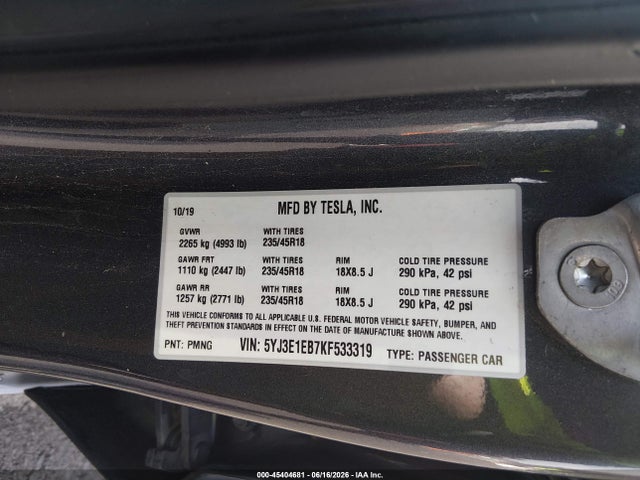 2019 Tesla MODEL 3 LONG RANGE/PERFORMANCE — фото 9