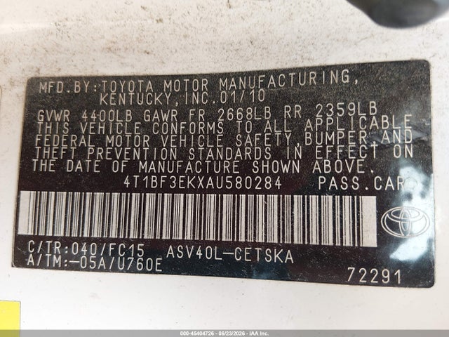 2010 Toyota CAMRY SE photo 9