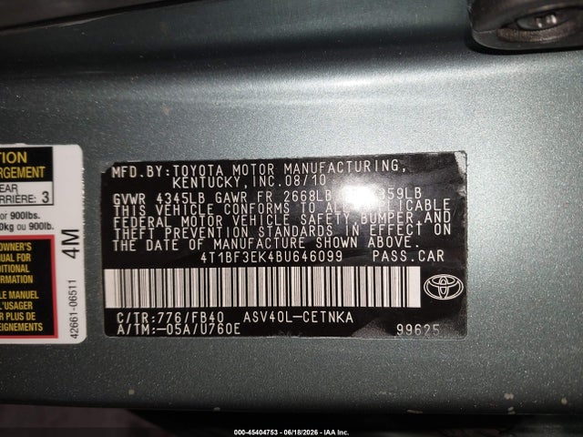 صورة 9 لـ 2011 Toyota CAMRY LE