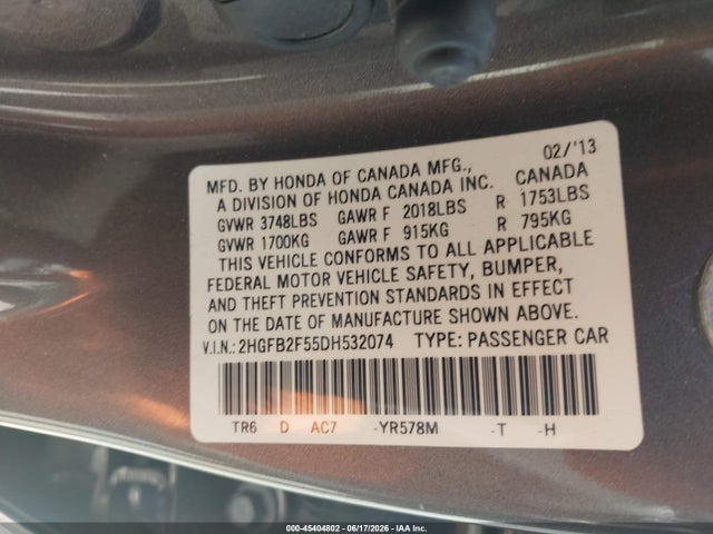 صورة مصغرة 9 لـ 2013 Honda CIVIC LX