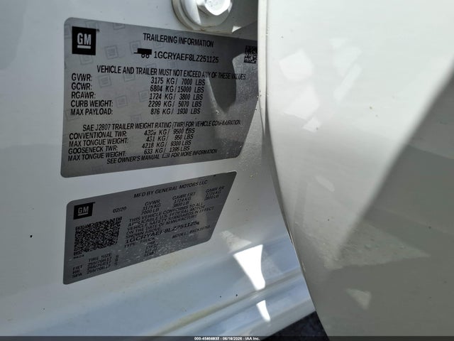 صورة 9 لـ 2020 Chevrolet SILVERADO 1500 4WD STANDARD BED WT
