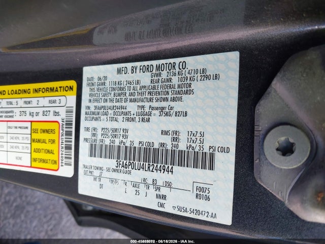 صورة 9 لـ 2020 FORD FUSION HYBRID SE