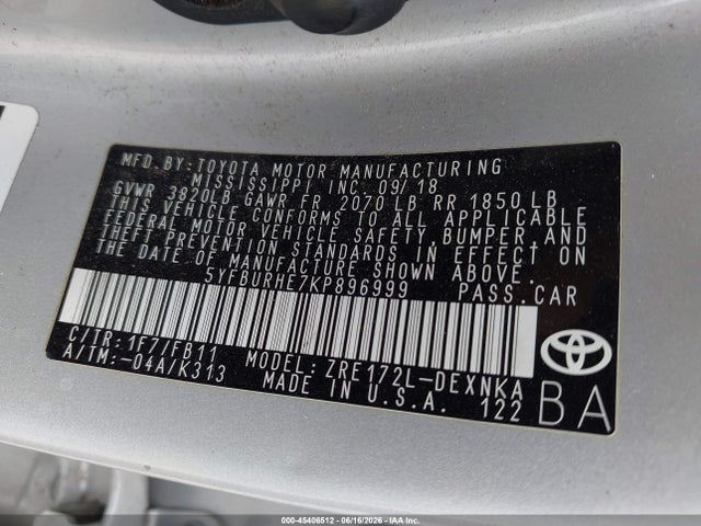 صورة 9 لـ 2019 Toyota COROLLA LE