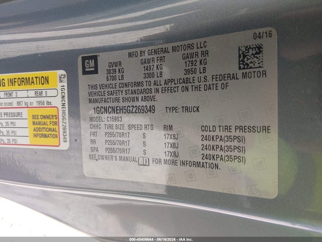 صورة 9 لـ 2016 Chevrolet SILVERADO 1500 WORK TRUCK