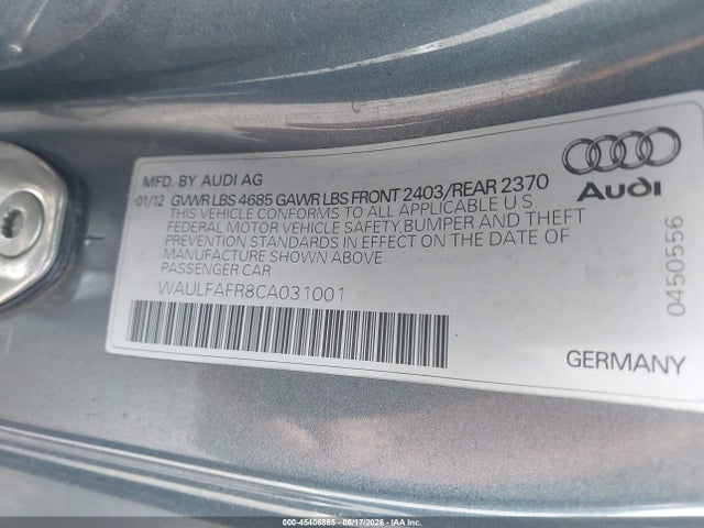 2012 AUDI A5 2.0T PREMIUM 缩略图 9