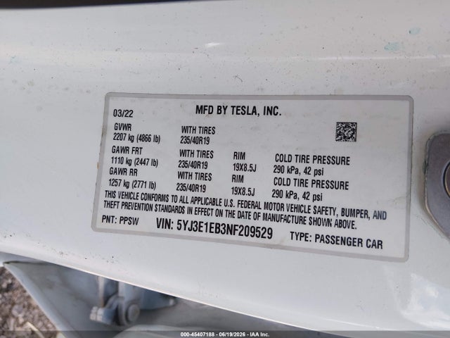 2022 Tesla MODEL 3 LONG RANGE DUAL MOTOR ALL-WHEEL DRIVE 照片 9