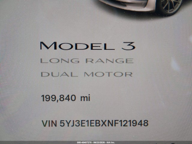 2022 Tesla MODEL 3 LONG RANGE DUAL MOTOR ALL-WHEEL DRIVE 缩略图 15