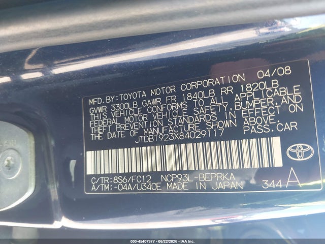 2008 Toyota YARIS 照片 9
