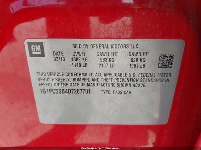 2013 Chevrolet CRUZE 1LT AUTO — миниатюра 9