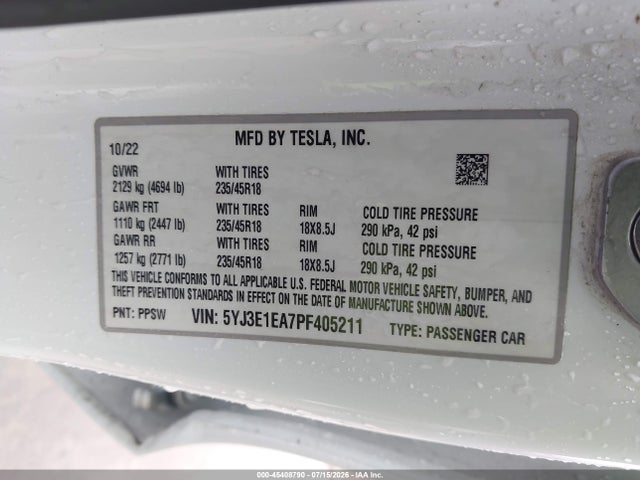 2023 TESLA MODEL 3 REAR-WHEEL DRIVE 9