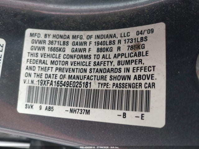 2009 Honda CIVIC LX 照片 9