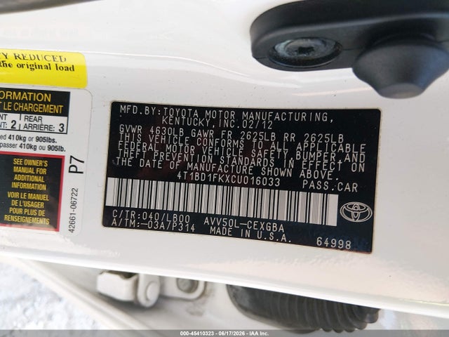 2012 Toyota CAMRY HYBRID XLE photo 9