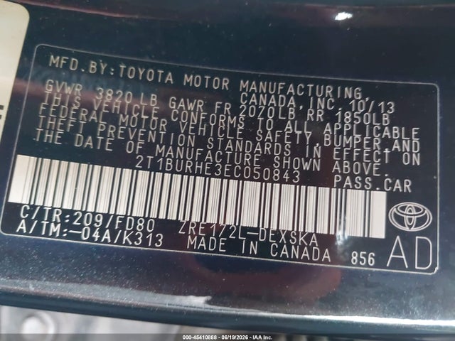 2014 Toyota COROLLA S PLUS — фото 9