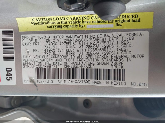 2010 Toyota TACOMA PRERUNNER V6 photo 9