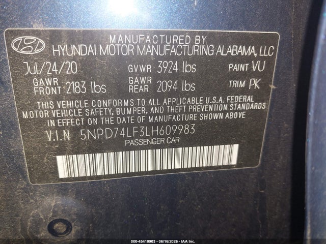 2020 Hyundai ELANTRA SE 照片 9