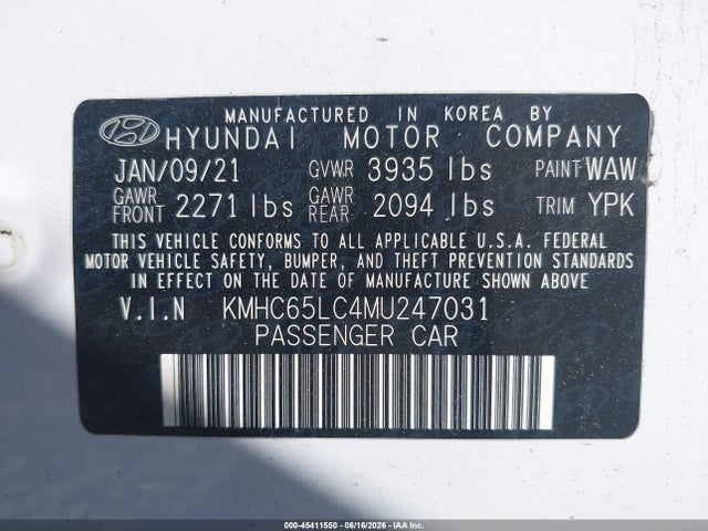 2021 Hyundai IONIQ HYBRID BLUE — миниатюра 9
