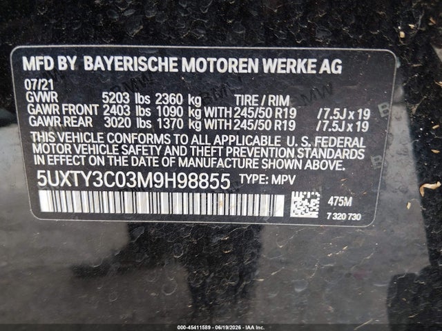 2021 BMW X3 SDRIVE30I 9