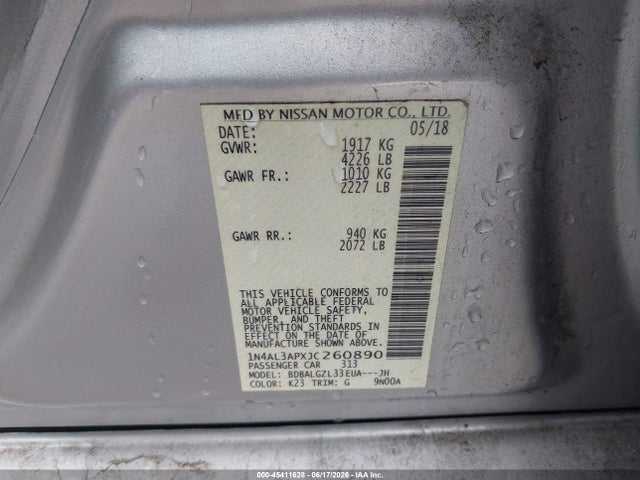 2018 Nissan ALTIMA 2.5 S 照片 9