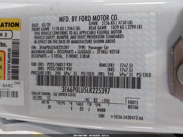 صورة 9 لـ 2020 FORD FUSION HYBRID SE