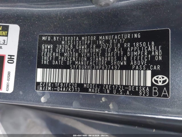 2017 Toyota COROLLA SE 照片 9