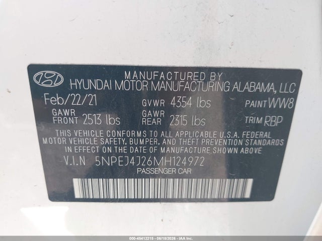 2021 Hyundai SONATA SEL PLUS 照片 9