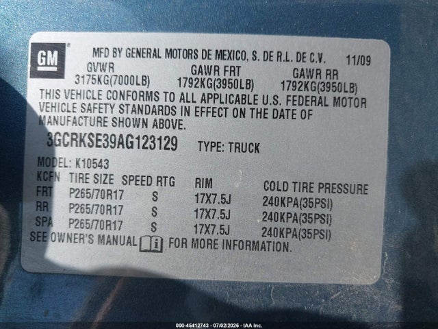 2010 Chevrolet SILVERADO 1500 LT 照片 9
