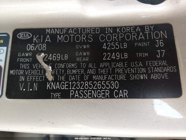 2008 KIA OPTIMA LX photo 9