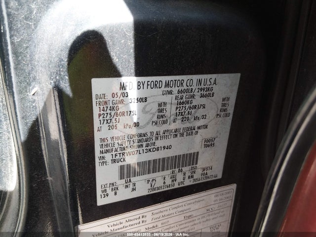 صورة 9 لـ 2003 FORD F-150 LARIAT/XLT