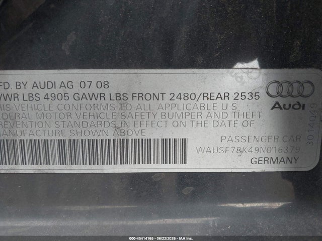 2009 AUDI A4 2.0T PREMIUM — фото 9