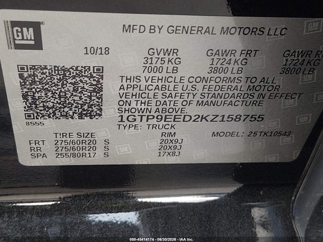 2019 GMC SIERRA 1500 AT4 9