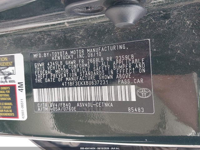 2011 Toyota CAMRY LE photo 9