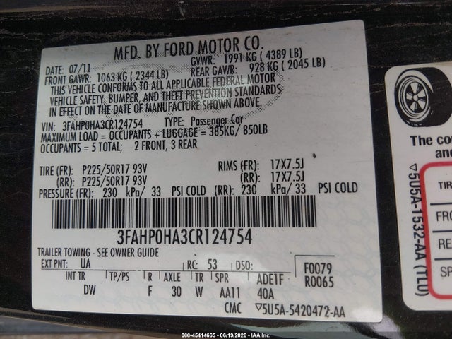 2012 FORD FUSION SE — фото 9