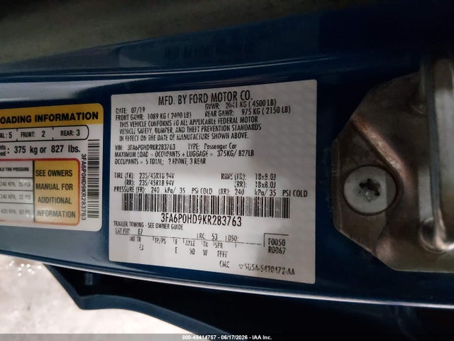 2019 FORD FUSION SE 照片 9