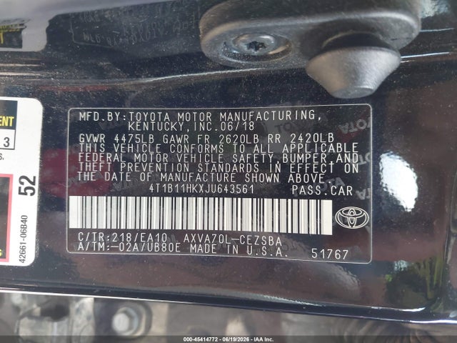 2018 Toyota CAMRY SE photo 9