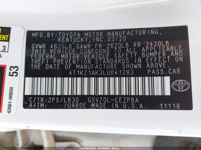 2020 Toyota CAMRY XSE V6 photo 9