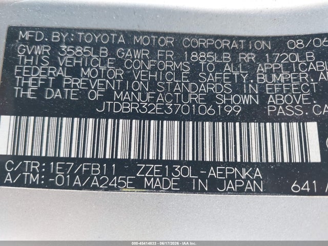 2007 Toyota COROLLA LE photo 9