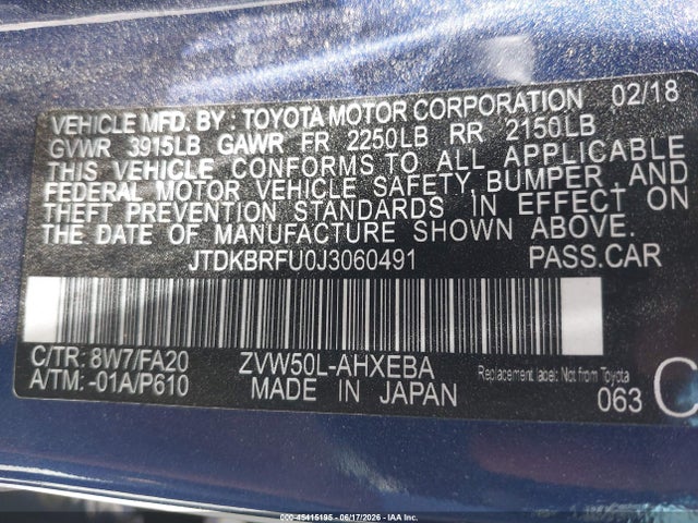 2018 Toyota PRIUS TWO — фото 9