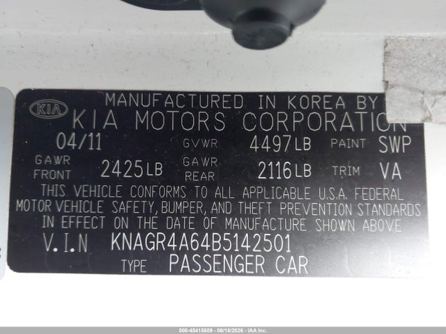 2011 KIA OPTIMA SX — фото 9